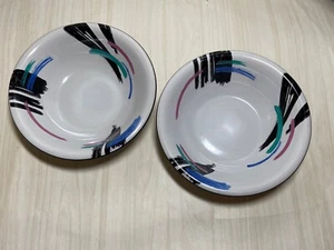 Vintage 90s Bowls Y2K Abstract Design Concepts Newcor Cereal Liza Pattern 6157 - Picture 1 of 6