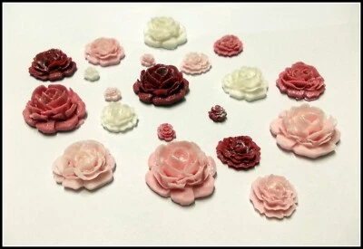 Tortenaufleger Fondant Zuckerblumen Zuckerfiguren Torten Deko 20 Rosen  - Bild 1 von 4