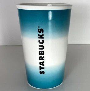 Vaso de viaje de cerámica de doble pared blanco azulado Starbucks capacidad 8 oz - Imagen 1 de 5