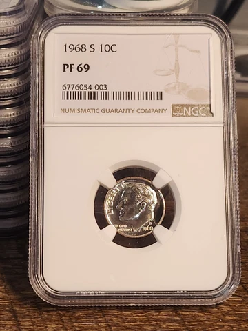 1968 S Proof Roosevelt 10c, NGC Certified PF 69, 003 Cover