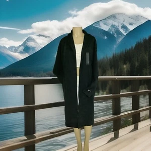 Women's Sz Small Sportswear Fleece Oversized French Terry Duster Coat - Picture 1 of 14