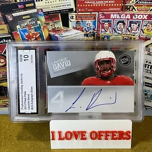 2012 PRESS PASS LAVONTE DAVID RC AUTOGRAPH PGA 10 GEM MINT C STORE NEBRASKA READ - Picture 1 of 4