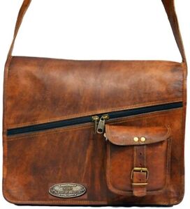 Genuine Vintage GVB Leather Messenger Laptop Briefcase Satchel Women Men Bag