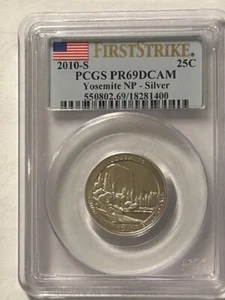 2010 Washington Quarter - Yosemite NP Silver PR69 DCAM - Picture 1 of 2