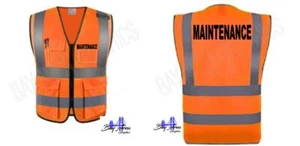 Maintenance Hi-Visibility Safety Vest Black Design 2" Strips W-Pockets* - Picture 1 of 10