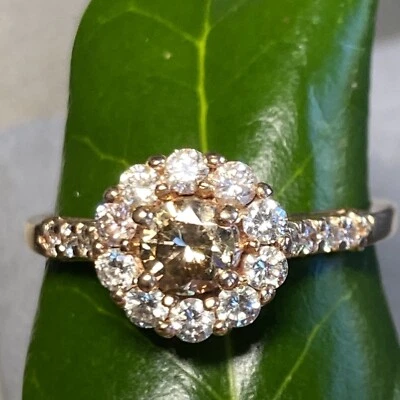 Vintage Diamond Flower Ring Estate Fine Jewelry Pre-Owned Signed Sz 10.25 $3150 - Image 1 of 4