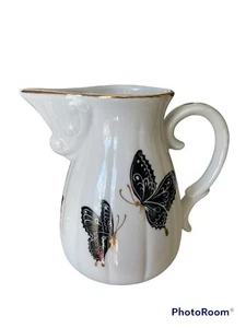 Brocca creatore Midnight Butterfly by Mann porcellana 5'' bianca con oro nero - Foto 1 di 5