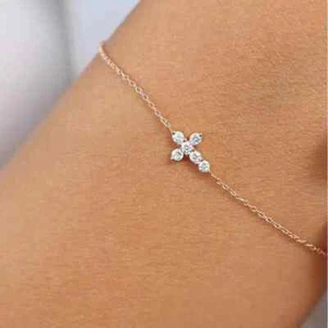 1ct Bracelet 18K White Gold Diamond Test Pass Lab-Created VVS1/D/Excellent - Foto 1 di 4