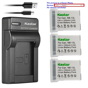 Kastar Battery Slim USB Charger for Canon NB-13L CB-2LH & Canon PowerShot G7 X - Picture 1 of 11
