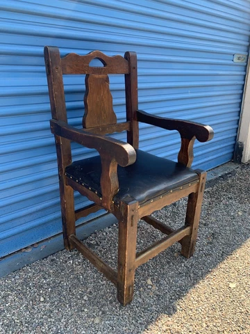 Antique Spanish Renaissance Colonial Revival Chair Handmade Mortise And Tenon Cover