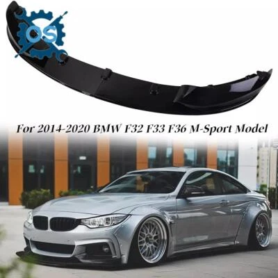 Kit divisor de labios delantero de rendimiento negro brillante para BMW F32 F33 F36 M Sport 14-20 Foto 1 de 4