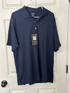 Page & Tuttle Navy Blue Cool Swing Short Sleeve  Polo Shirt Men's Size Large New