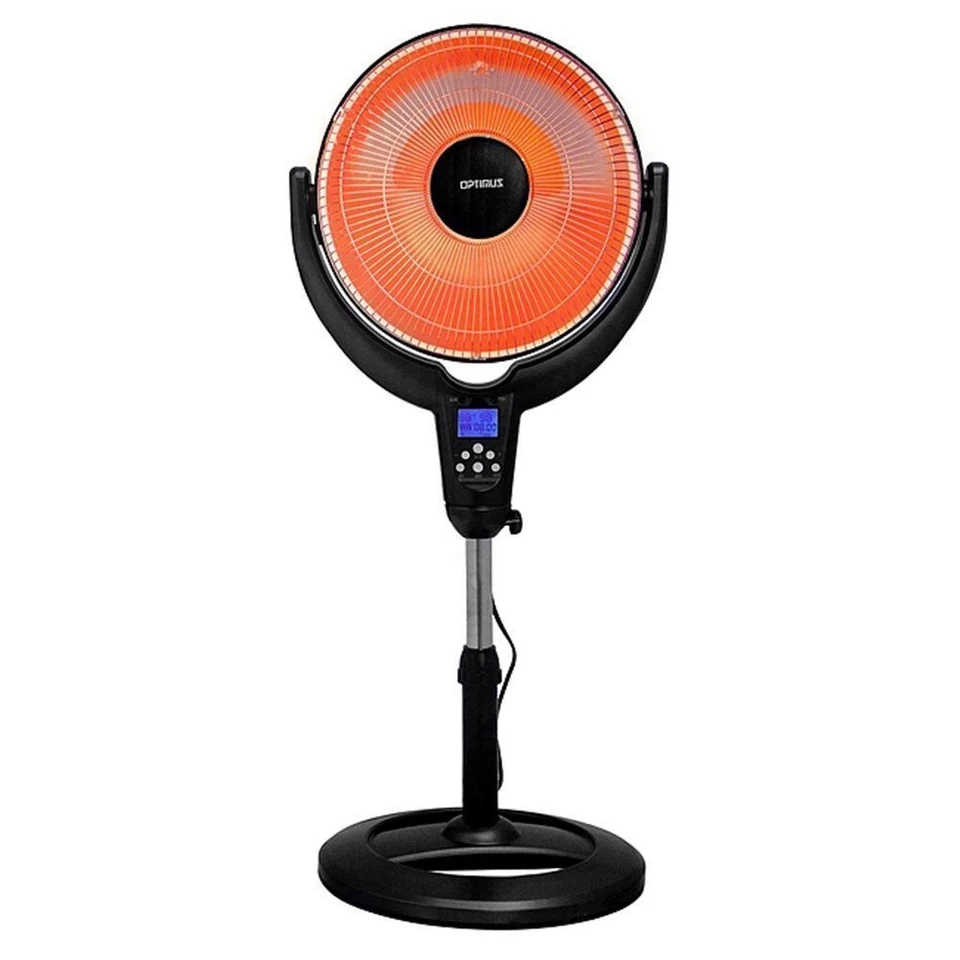Optimus H-4501 14" Oscillating Pedestal Digital Dish Heater, with Remote