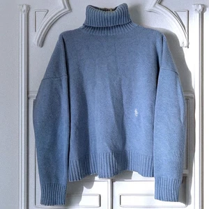 Suéter SPORTY & RICH SRC 100 % Lana Cuello Alto en Azul Claro Talla S - Imagen 1 de 14