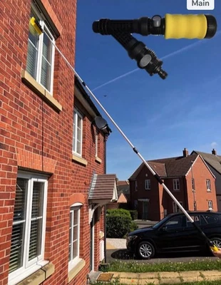 Telescopic Water Fed Gutter, Fascia,Window Cleaning Brush & Soap Dispenser  - Image 1 of 4
