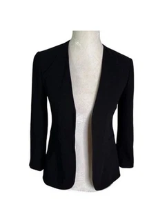 Theory Womens Lindrayia B Admiral Crepe Jacket Blazer Sport Coat Black Size 0 - Picture 1 of 17
