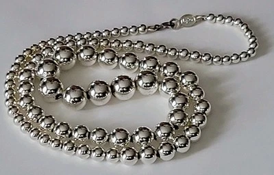 Collar Vintage NAPIER Tono Plata Graduado Cuentas 25" Foto 1 de 4