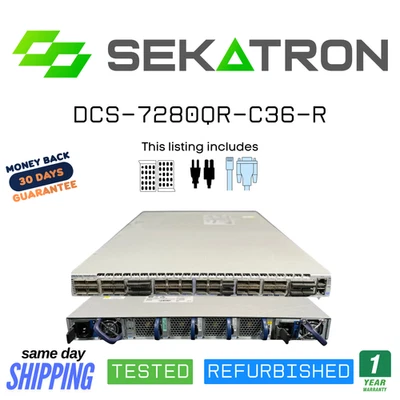 🔀 Interruptor Arista DCS-7280QR-C36-R 24x40G QSFP+ 12x100G QSFP28 | Doble fuente de alimentación y ventiladores⚡ Foto 1 de 2