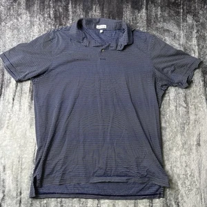 Peter Millar XL Casual Golf Polo Striped Blue Soft 100% Cotton Shirt - Picture 1 of 5