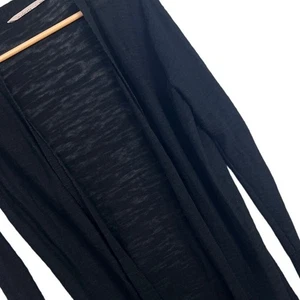 Athleta Women’s S Black Longline Open Front Cardigan Sweater Lightweight Knit - Picture 1 of 11