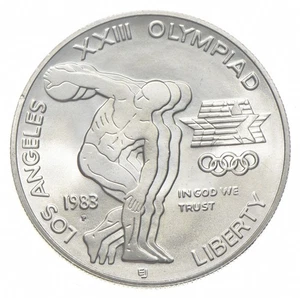 1983 Unc Olympic Discus Commemorative Silver Dollar $1 *7498 - Picture 1 of 3