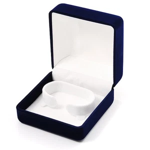 Dunkelblaue Velours Flip Top Armband Box - Bild 1 von 2