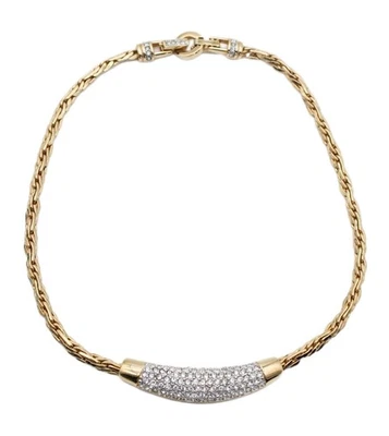 Collar gargantilla SWAROVSKI Austria tono dorado pavé cúpula estrás Foto 1 de 4