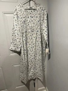 Vintage Laura Ashley Blue Floral Long Nightgown XL Cottage Core NWT 80s/90s NOS - Picture 1 of 18