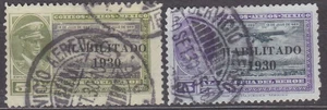 MEXICO / MEXIKO 1930 - COMPLETE AIR OVERPRINTS HABILITADO - Mi.: 632-633 - used - Picture 1 of 1