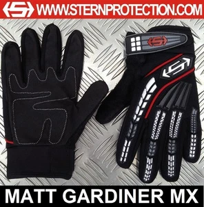 KIDS STERN MOTOCROSS MX BIKE GLOVES BLACK / WHITE XS S M L XL quad bmx youth - Picture 1 of 4