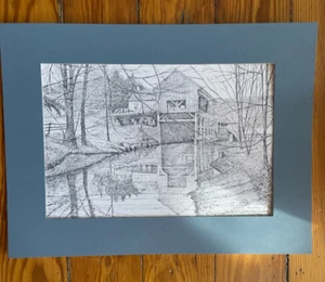 Sturbridge Village Massachusetts Clark Goff Kunstdruck Sägewerk Stift Tintenmühle Wasser - Bild 1 von 6