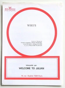 Partition sheet music WELCOME TO JULIAN : Who's * 90's Indie Rock Gurnot - Foto 1 di 1