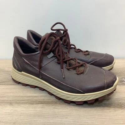 Zapatos ECCO Para Mujer 9 Exostrike GTX Borgoña Cuero Púrpura Tenis Entrenadores Foto 1 de 4