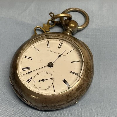 ELGIN POCKET WATCH HZ Culver Key Wind 1870s, Elgin Natl Watch (UNTESTED AS IS) - Image 1 of 4