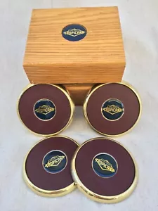 Tropicana Hotel Las Vegas Casino Metal Cuero Posavasos con Juego de Caja de Exhibición de Madera - Imagen 1 de 23