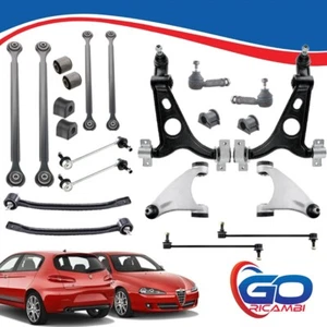 KIT SOSPENSIONI 18 PEZZI BRACCI ANTERIORI + POSTERIORI PER ALFA ROMEO 147 156 GT - Foto 1 di 4