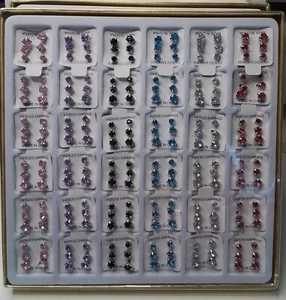 Restposten 108 Paar Ohrstecker in 6 Farben und 3 Größen  - Bild 1 von 1