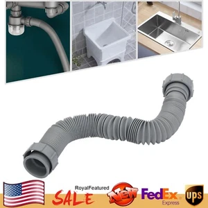 1pc Flexible Tubular Pipe Sink Basin Water Drain Hose Tube For Bathroom/Kitchen - Picture 1 of 16