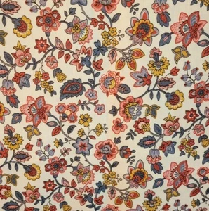 Waverly Paisley Floral Cotton Craft Fabric 124" x 47" Scatchgard  3.4 Yards  - Picture 1 of 3
