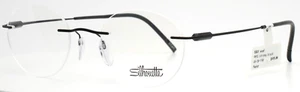 SILHOUETTE Purist 5561 AJ 9040 Strong Black Oval Rimless Eyeglasses 49-20-150 - Picture 1 of 15