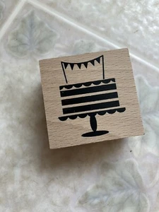 Hampton Art Stamps Happy Birthday Kuchen Gummistempel - Bild 1 von 3