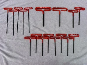 EKLIND T Handle Allen Wrench Lot Of 17 Pieces 3/8, 5/16, 1/4, 7/32 Short Long - Picture 1 of 6