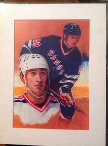 '99 Wayne Gretzky New York Rangers NHL Hockey Portrait 13"x10" Passepartout Gemälde  - Bild 1 von 1
