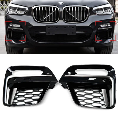 Car Front Fog Light Frame Cover Grille Trim For BMW X3 X4 G01 G02 2018 2019 2020 - Image 1 of 4