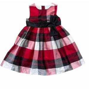 Gymboree Holiday Christmas Red Black Plaid Taffeta Dress 5T Full Skirt Bow Sash - Picture 1 of 12
