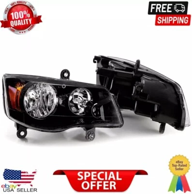 Faros para 11-20 Dodge Grand Caravan 08-16 Chrysler Town&Country lámparas negras Foto 1 de 4