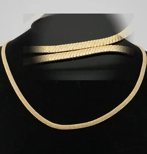 Veronese Gold over Sterling Silver Textured Snake Chain Design Necklace - Picture 1 of 4
