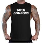 Men's Social Distancing V747 Black T-Shirt Tank Top 19 Quarantine Covid Corona