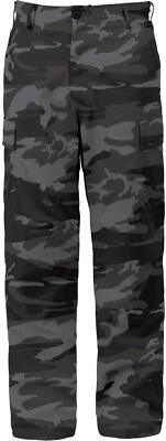Tactical BDU Pants Camo Cargo Uniform 6 Pocket Camouflage Military Army Fatigues - Image 1 of 4