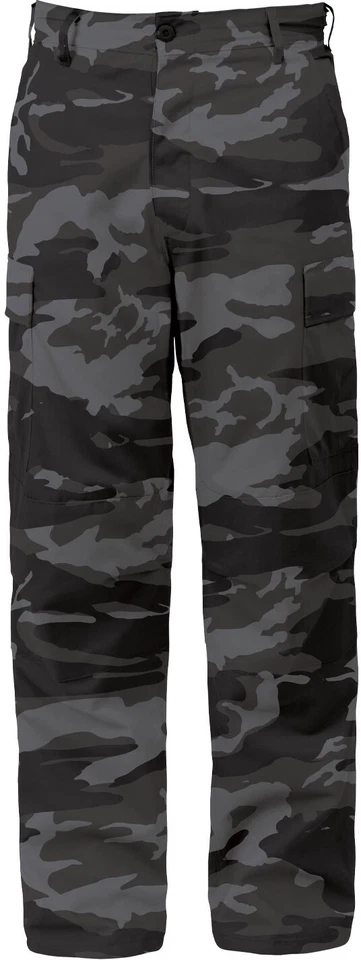Rothco Camo Tactical BDU Pants Camo Cargo Pants Black Camo Size LG